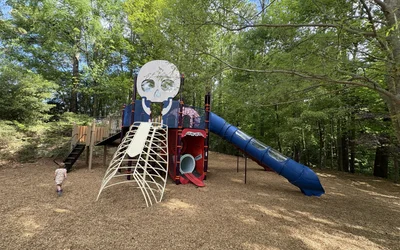 Anatomy themed playground equipment at Poe Center Raleigh